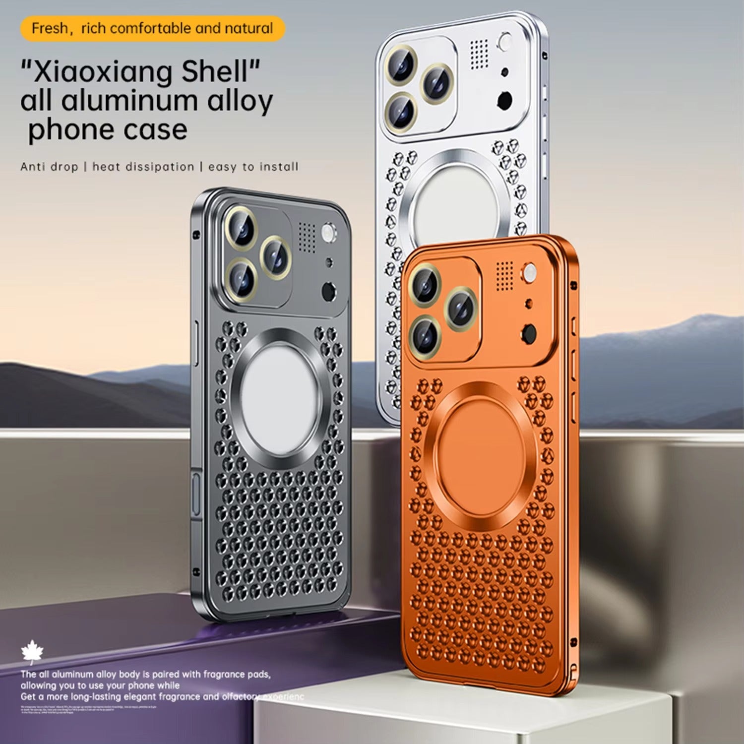 Premium Aluminum Alloy Magnetic iPhone Case – Heat Dissipation Metal Frame Cover with Shockproof Anti-Fall Protection and Camera Lens Guard