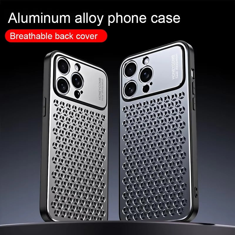 Premium Aluminum Alloy iPhone Case – Breathable Metal Protective Cover with Anti-Fingerprint Finish, Scratch-Resistant Surface and Slim Frame