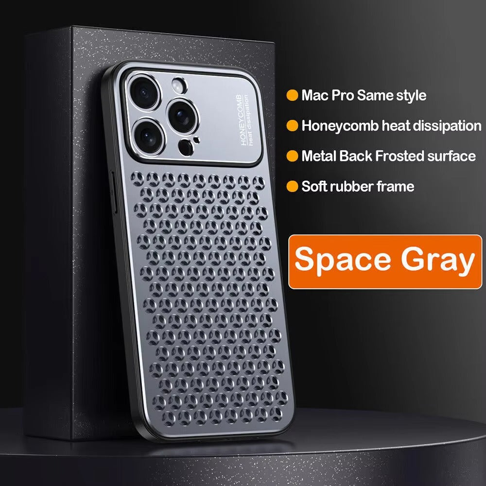 Premium Aluminum Alloy iPhone Case – Breathable Metal Protective Cover with Anti-Fingerprint Finish, Scratch-Resistant Surface and Slim Frame