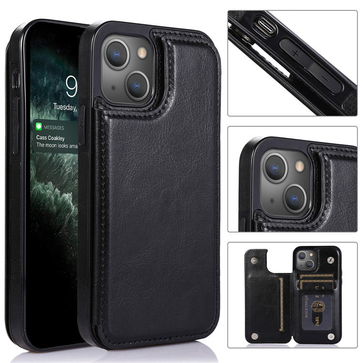 Luxury PU Leather Wallet iPhone Case – Kickstand, Card Holder Slots, Elegant Magnetic Closure for iPhone Models