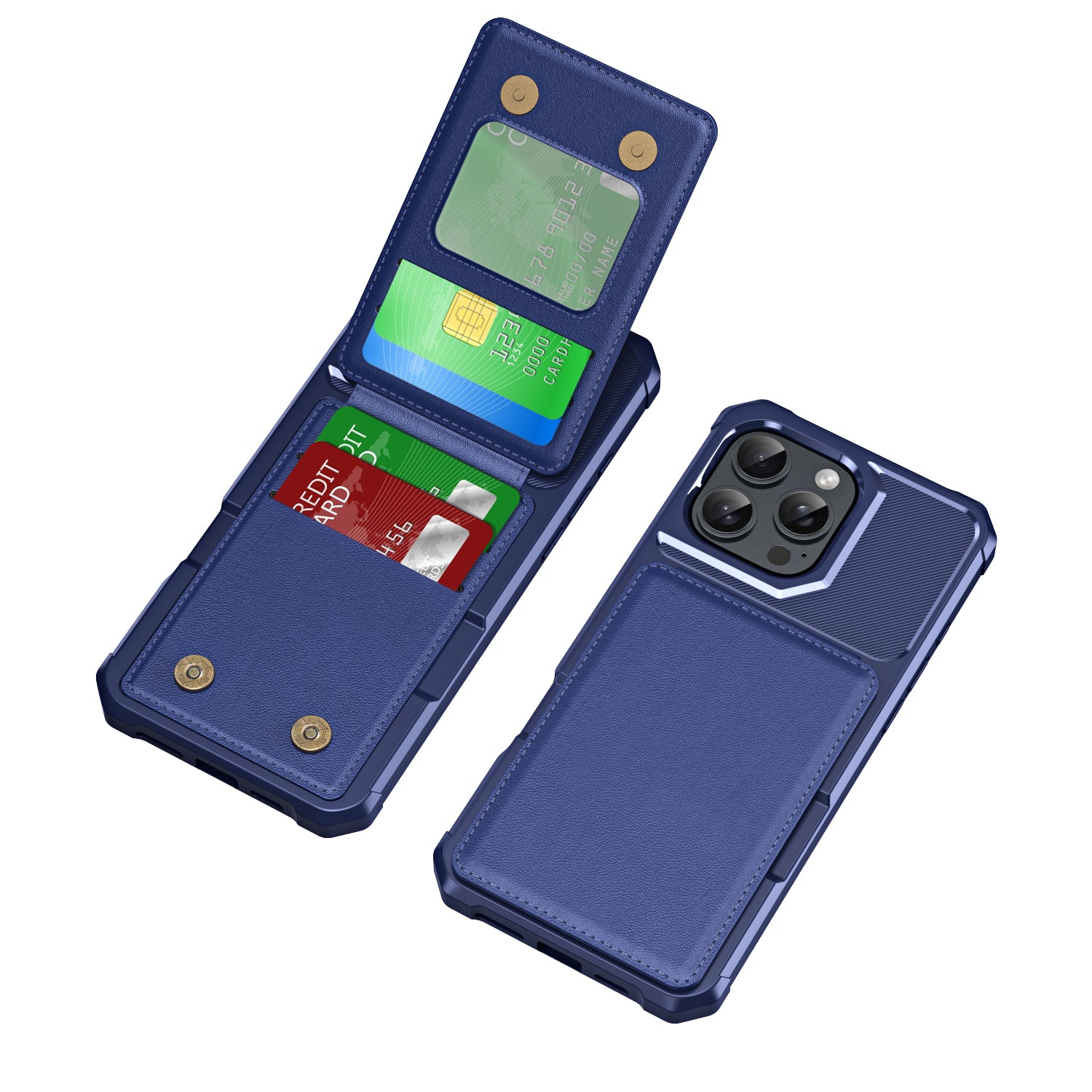 Premium Vertical Card Slot Wallet iPhone Case – Anti-Fall Stand Bracket, Stylish & Durable Protection | Case for iPhone