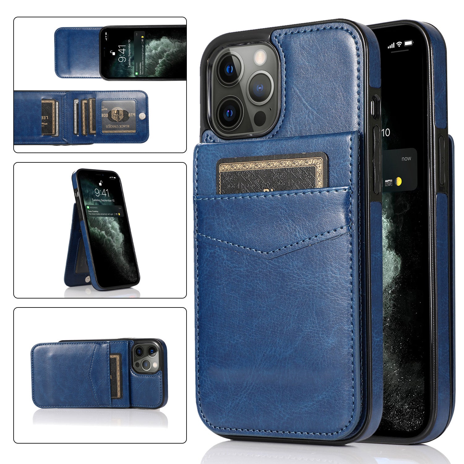 Luxury Flip Leather Wallet iPhone Case – Credit Card Holder, Kickstand, Premium & Durable Protection | Case for iPhone