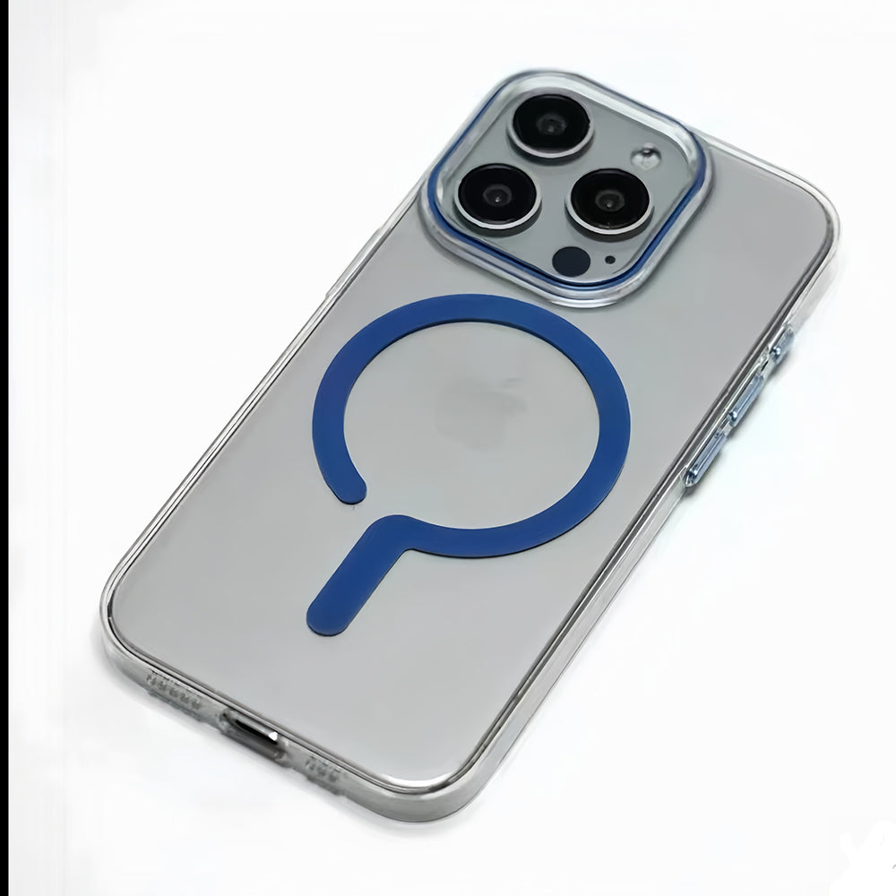 Luxury Titanium Gray Magnetic iPhone Case – Strong MagSafe Charging, Metal Buttons Sleek & Durable Protection Case for iPhone