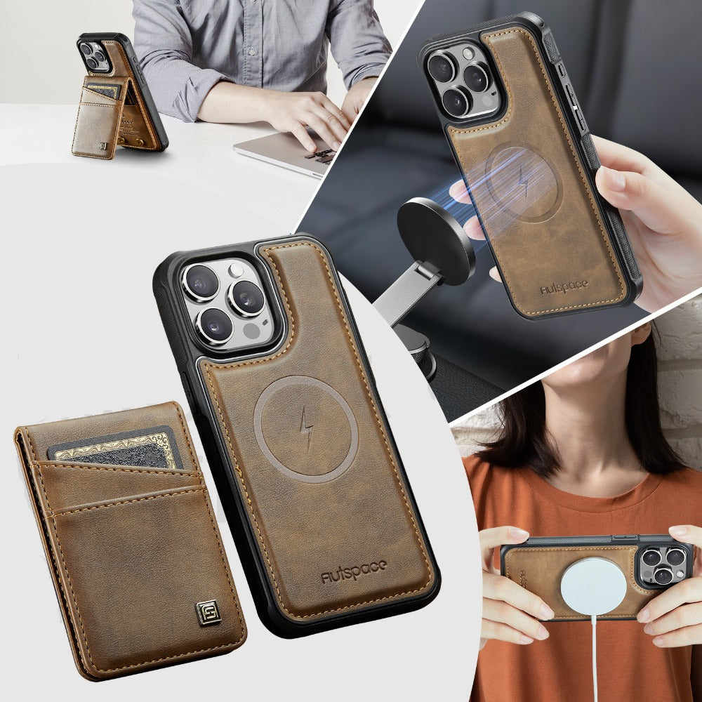 Luxury 2-in-1 Detachable Leather Flip Cover with Card Holder, Wrist Strap and Secure Magnetic Closure for Ultimate Protection