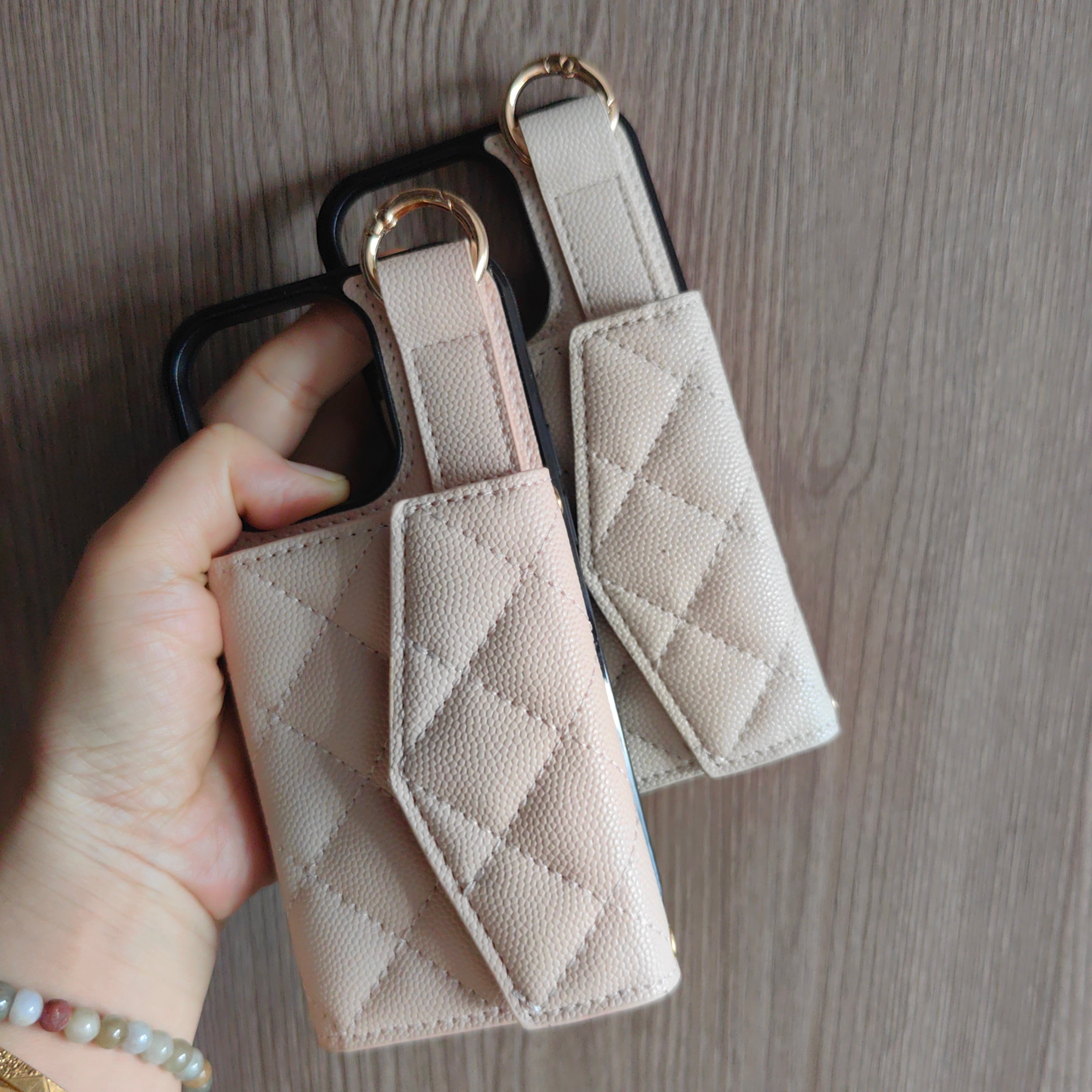 Luxury Crossbody Wallet iPhone Case – Cute Flip Leather Cover, Card Holder, Necklace Strap, Kickstand, Protection for iPhone