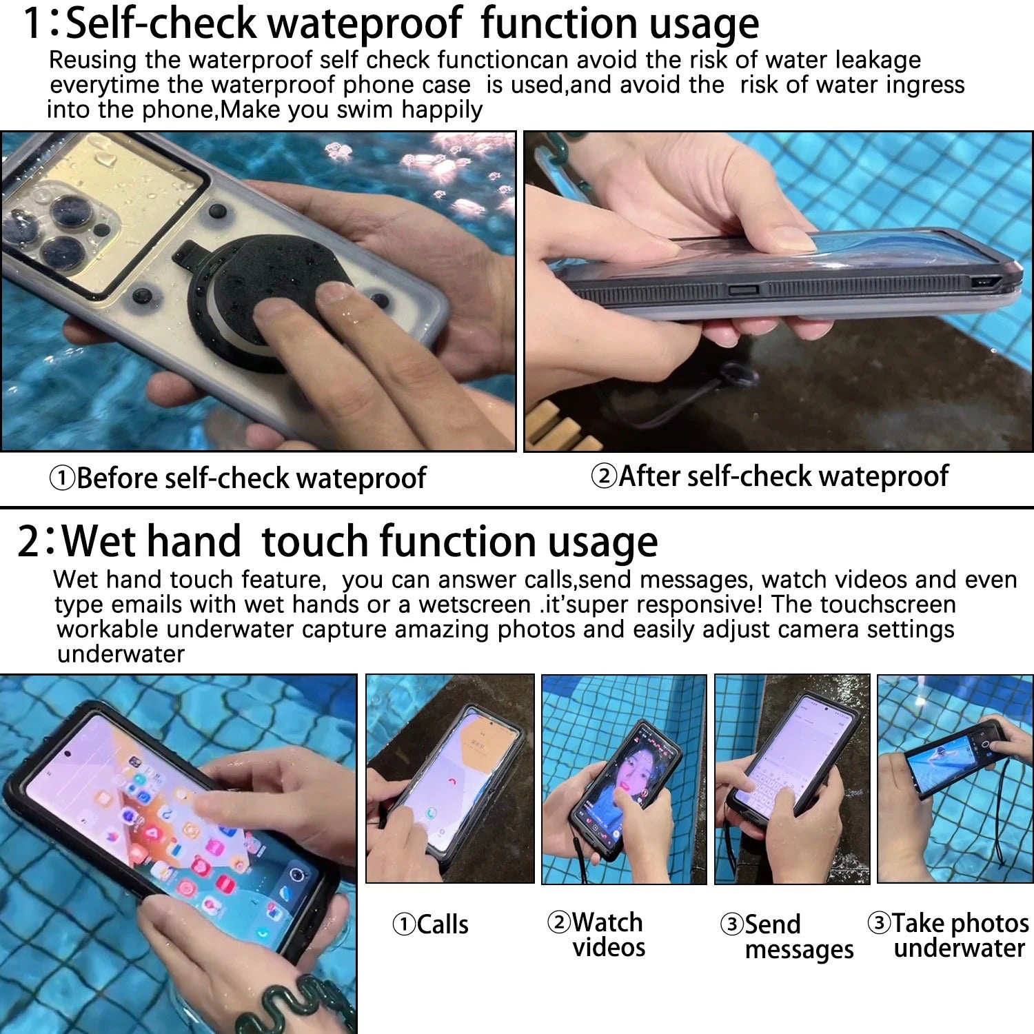 Premium IP68 Waterproof iPhone Case – Full Body Shockproof Protective Cover with Vacuum Seal System, Underwater Protection and Touchscreen Access
