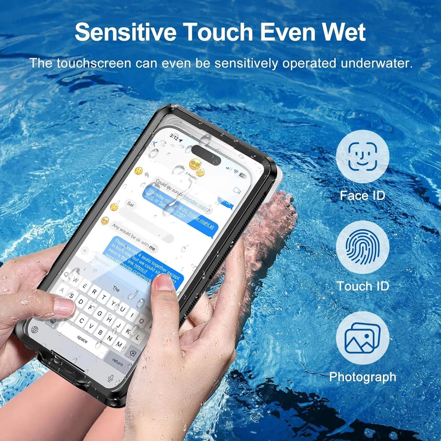 Premium IP68 Waterproof iPhone Case – Full Body Shockproof Protective Cover with Vacuum Seal System, Underwater Protection and Touchscreen Access