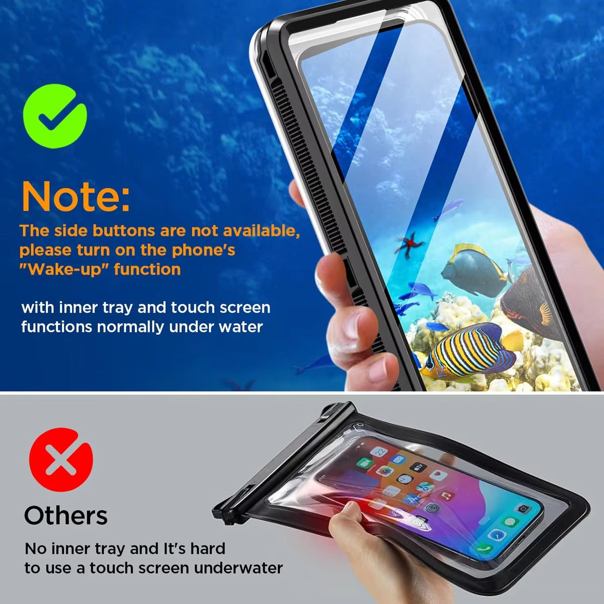 Premium IP68 Waterproof iPhone Case – Full Body Shockproof Protective Cover with Vacuum Seal System, Underwater Protection and Touchscreen Access