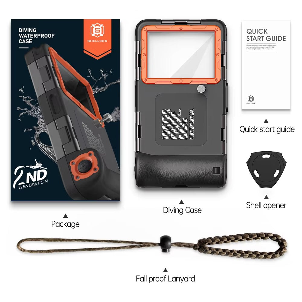 IP68 Waterproof iPhone Case – Full Body Shockproof Cover with 15m Underwater Protection, Anti-Scratch Seal and Secure Lanyard for Diving