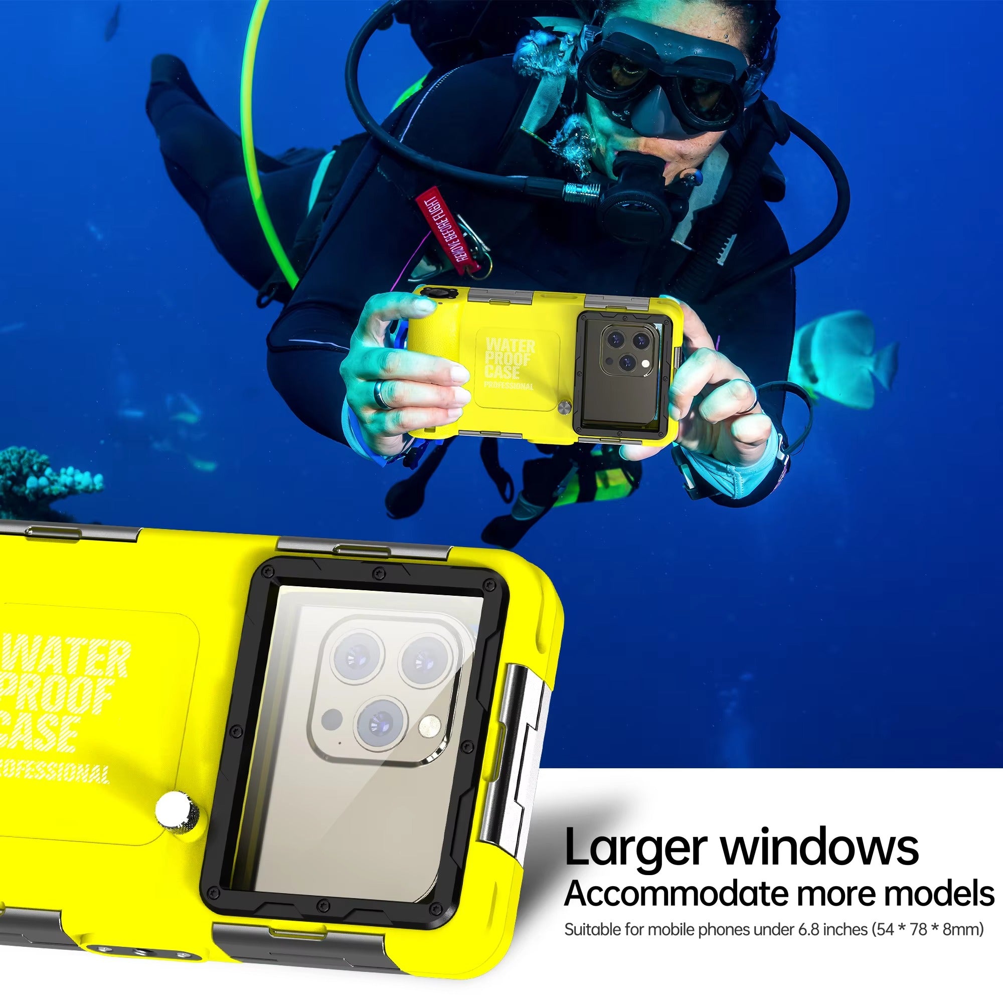 IP68 Waterproof iPhone Case – Full Body Shockproof Cover with 15m Underwater Protection, Anti-Scratch Seal and Secure Lanyard for Diving