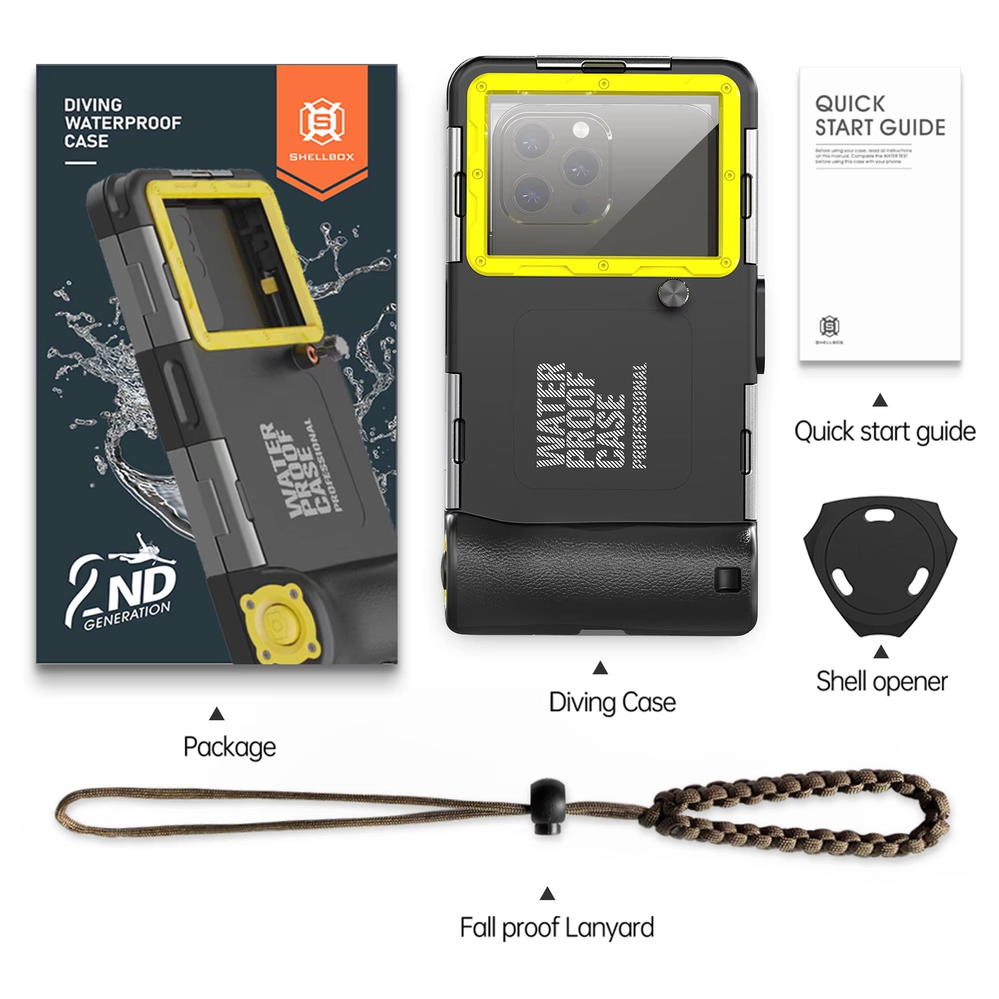IP68 Waterproof iPhone Case – Full Body Shockproof Cover with 15m Underwater Protection, Anti-Scratch Seal and Secure Lanyard for Diving