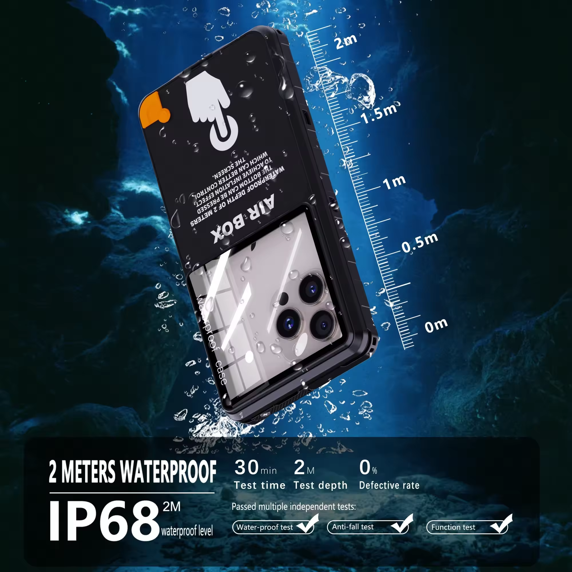 Rugged Waterproof iPhone Case – IP68 Full Body Shockproof Cover with Dustproof Sealing and Underwater Protection for Outdoor Adventure