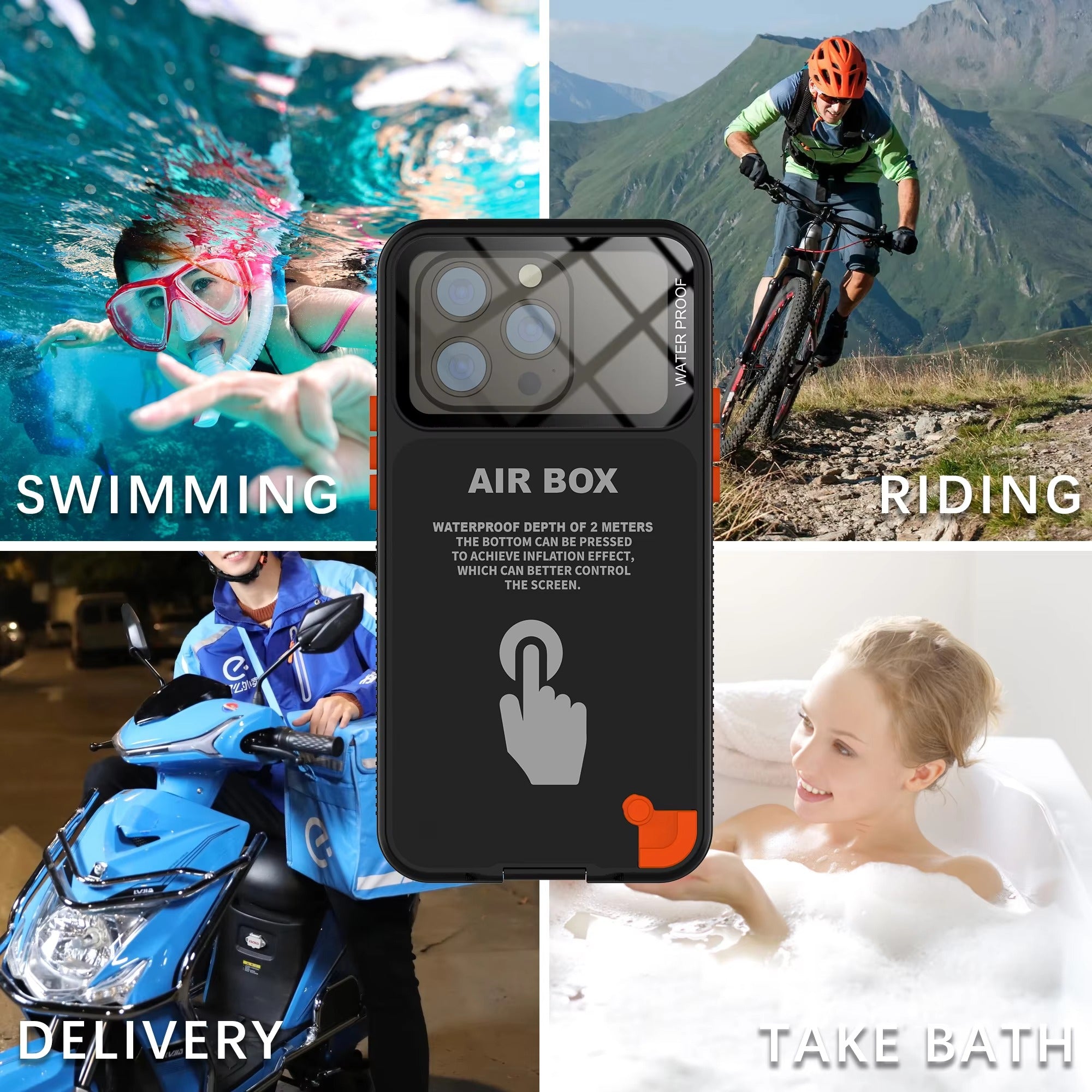 Rugged Waterproof iPhone Case – IP68 Full Body Shockproof Cover with Dustproof Sealing and Underwater Protection for Outdoor Adventure