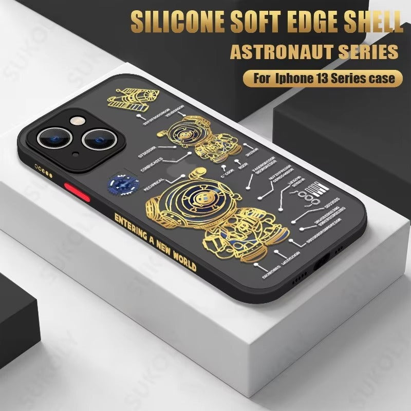 Robust Apple iPhone Case, MagSafe Compatible, Ultra Thin Screen Protection, Acrylic Matte Shell Featuring Astronaut Art