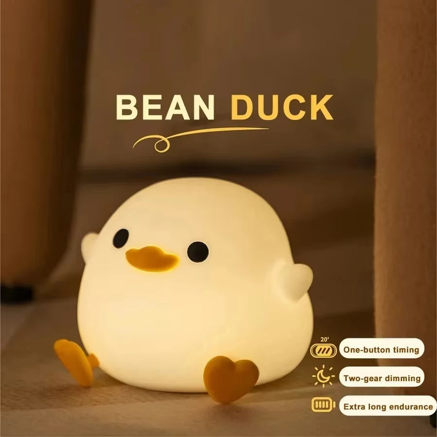 Premium Cute Animal LED Night Light – Touch Sensor, USB Rechargeable Silicone Lamp, 3 Brightness Levels, 30-Min Timer, Bedside Kids Room Decor, Portable & Soft Glow