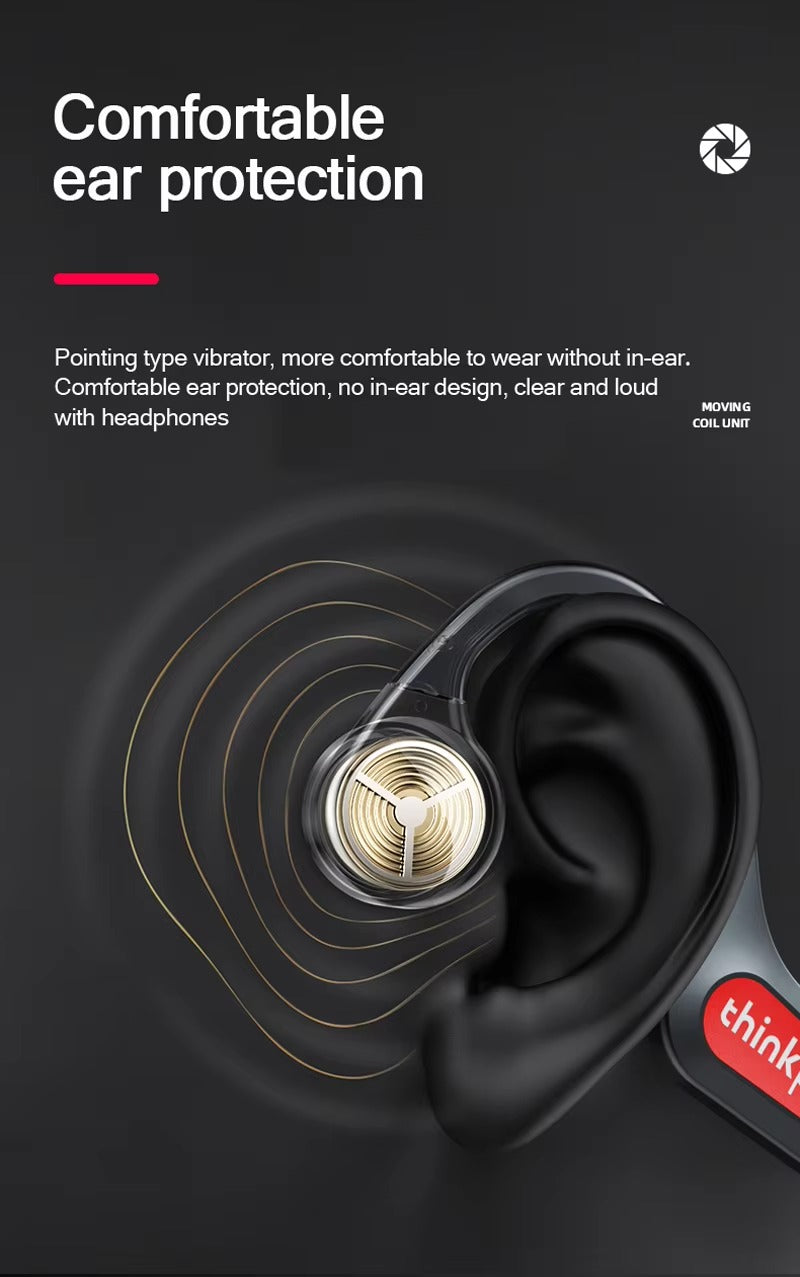 Premium Bone Conduction Wireless Headphones – Open-Ear Bluetooth Sport Headset with TWS Technology, and iPhone Use