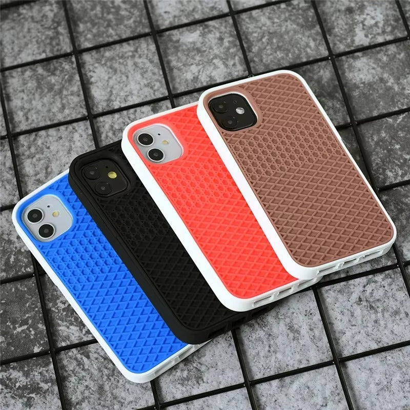 Premium Apple iPhone Case, MagSafe Compatible, Camera Lens & Screen Protection, Ultra Thin, Shockproof, Magnetic Full All Around Cover – Waffle Sport Shoe Sole Texture Silicone Case with Grippy Back Design