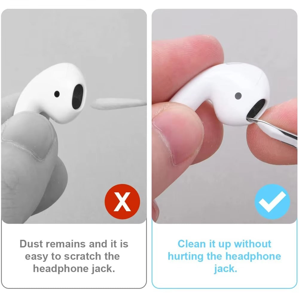 Premium 3-in-1 Bluetooth Earbuds Cleaning Pen – Deep Clean Brush Kit for AirPods, Charging Case & Speaker Holes, Compact Tool for Phone & Earphones
