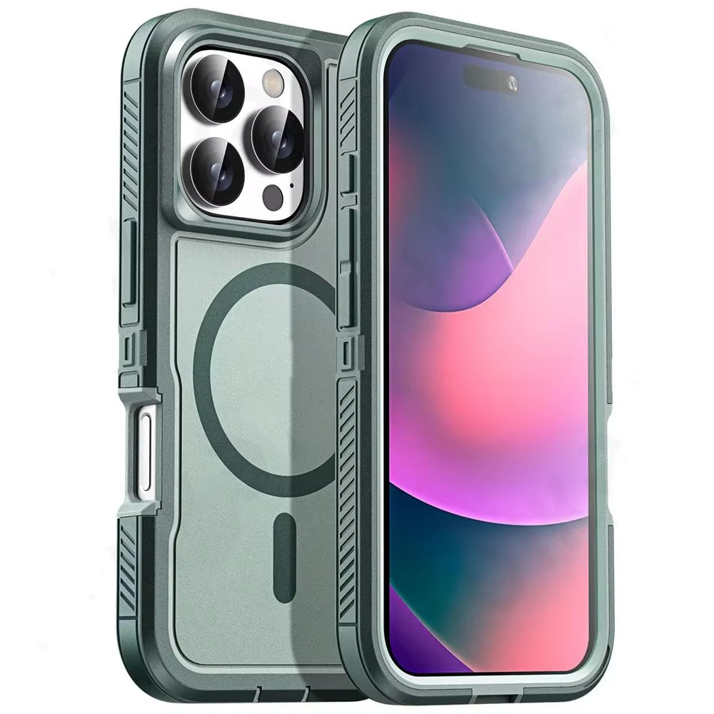 Luxury Apple iPhone Case MagSafe Compatible, Camera Lens & Screen Protection, Ultra Thin Shockproof Magnetic Full All Around Protection Cover with IP68 Metal Underwater Design