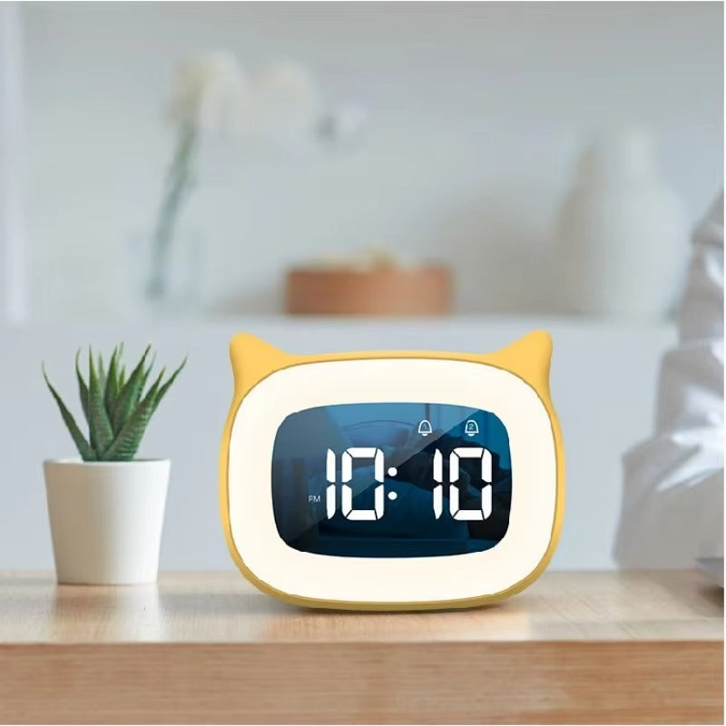 Premium Rechargeable LED Alarm Clock for iPhone Users – Touch Control Night Light, Always-On Display, 12/24H Music Desk Clock