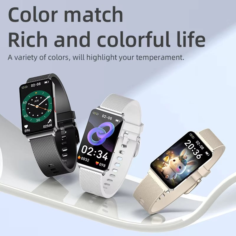 Premium Non-Invasive Blood Glucose Smartwatch – ECG, Heart Rate, Blood Pressure, Oxygen & Temperature Monitor, Waterproof Fitness Tracker with Touchscreen