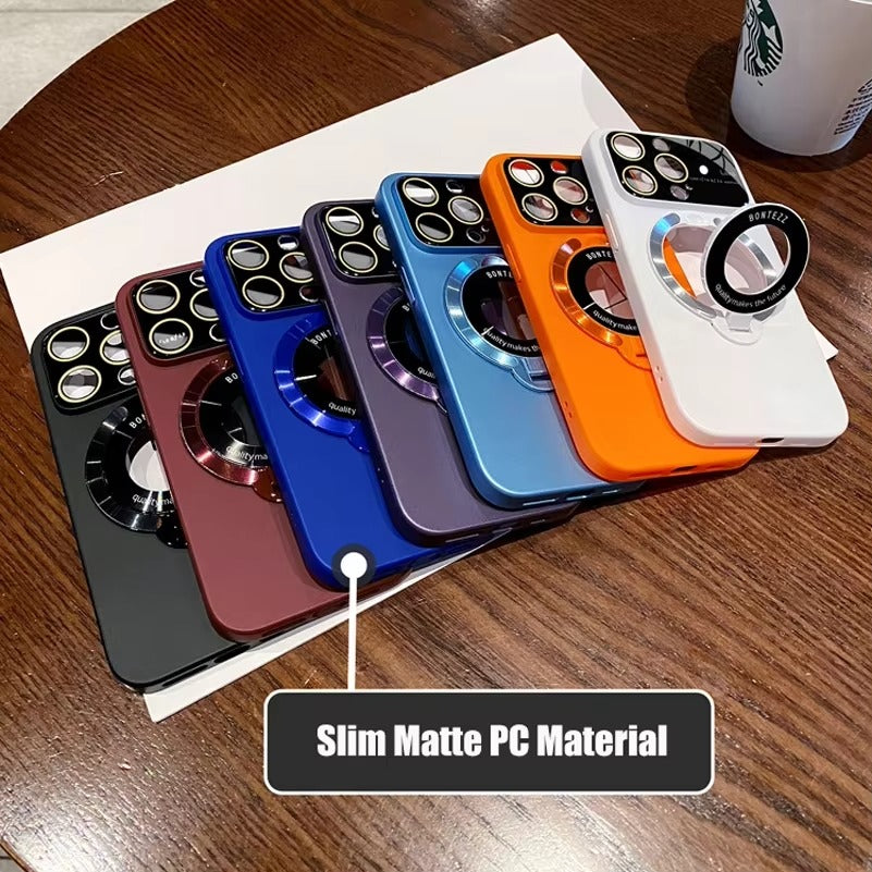 Premium Apple iPhone Case, MagSafe Compatible, Camera Lens and Screen Protection, Ultra Thin, Shockproof, Magnetic, Full All Around Protection, Magnetic Bracket Cover