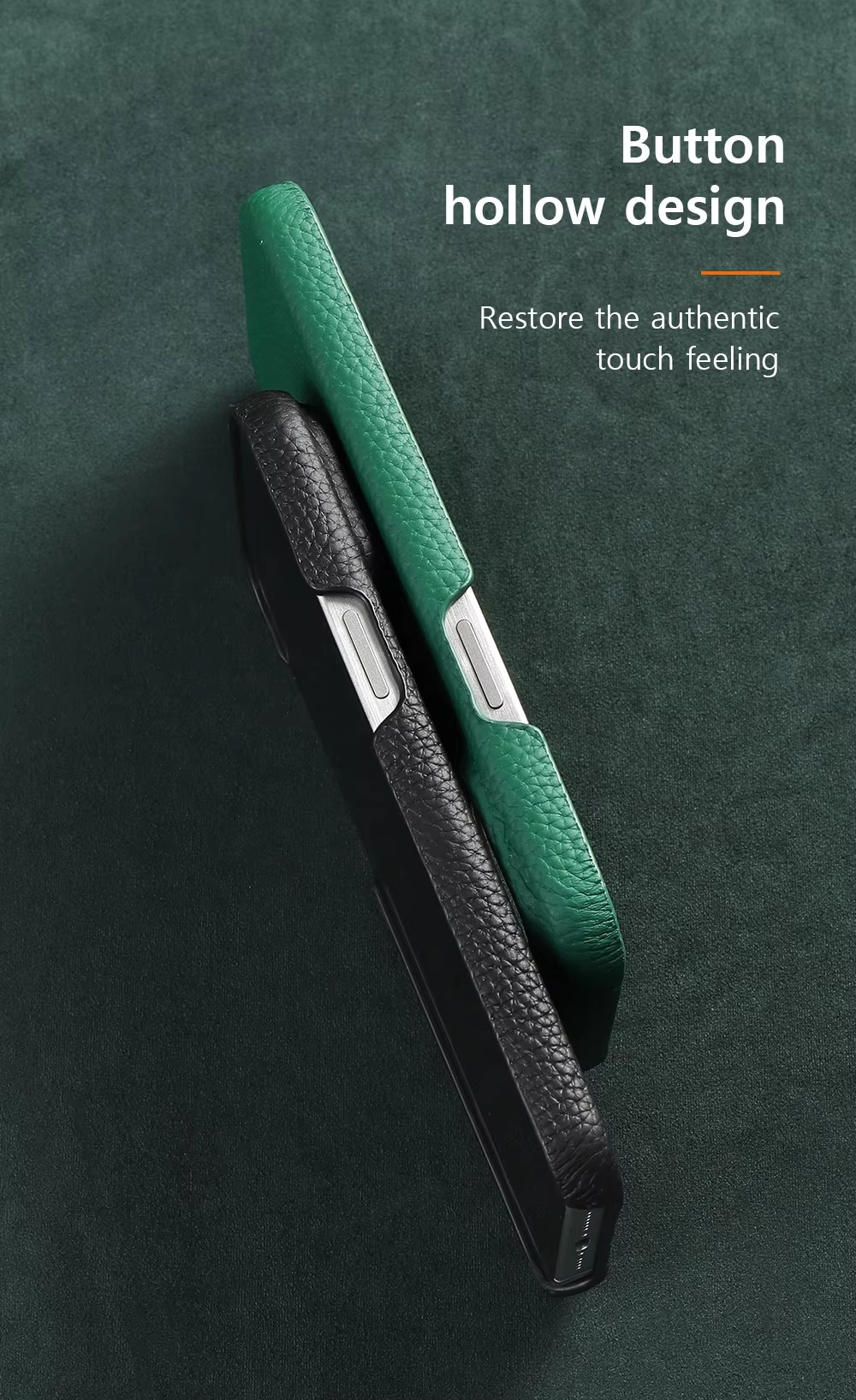 Luxury Natural Cowhide Leather MagSafe iPhone Case – Lychee Texture, Durable & Stylish Phone Back Cover | Case for iPhone