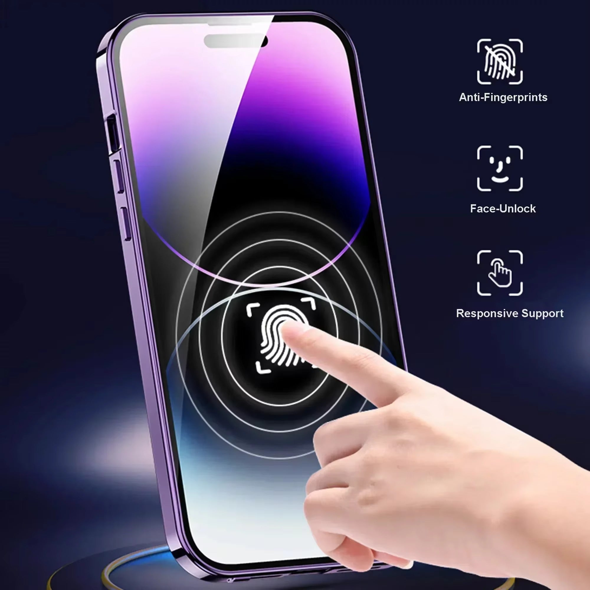 Premium Apple iPhone Case MagSafe Shockproof Magnetic Full All Around Protection Cover with Double Glass Alloy Frame