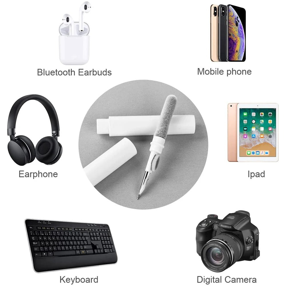 Premium 3-in-1 Bluetooth Earbuds Cleaning Pen – Deep Clean Brush Kit for AirPods, Charging Case & Speaker Holes, Compact Tool for Phone & Earphones