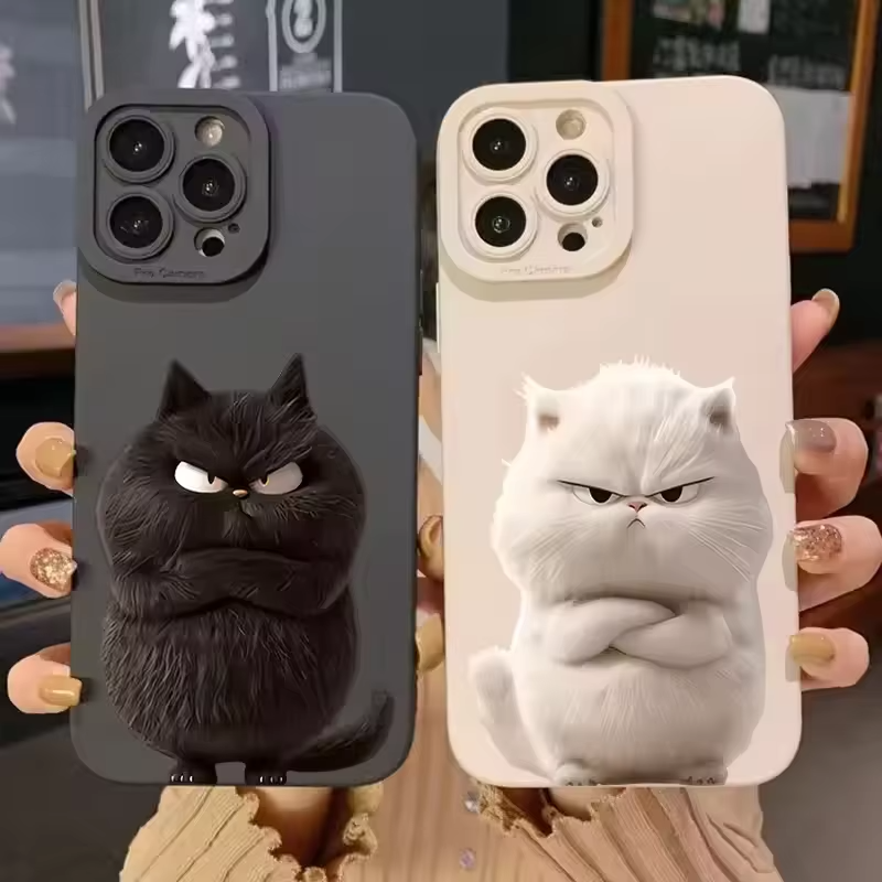 Premium Apple iPhone Case, MagSafe Compatible, Camera Lens and Screen Protection, Ultra Thin, Shockproof, Magnetic, Full All Around Protection, Cool Cat Soft Cover