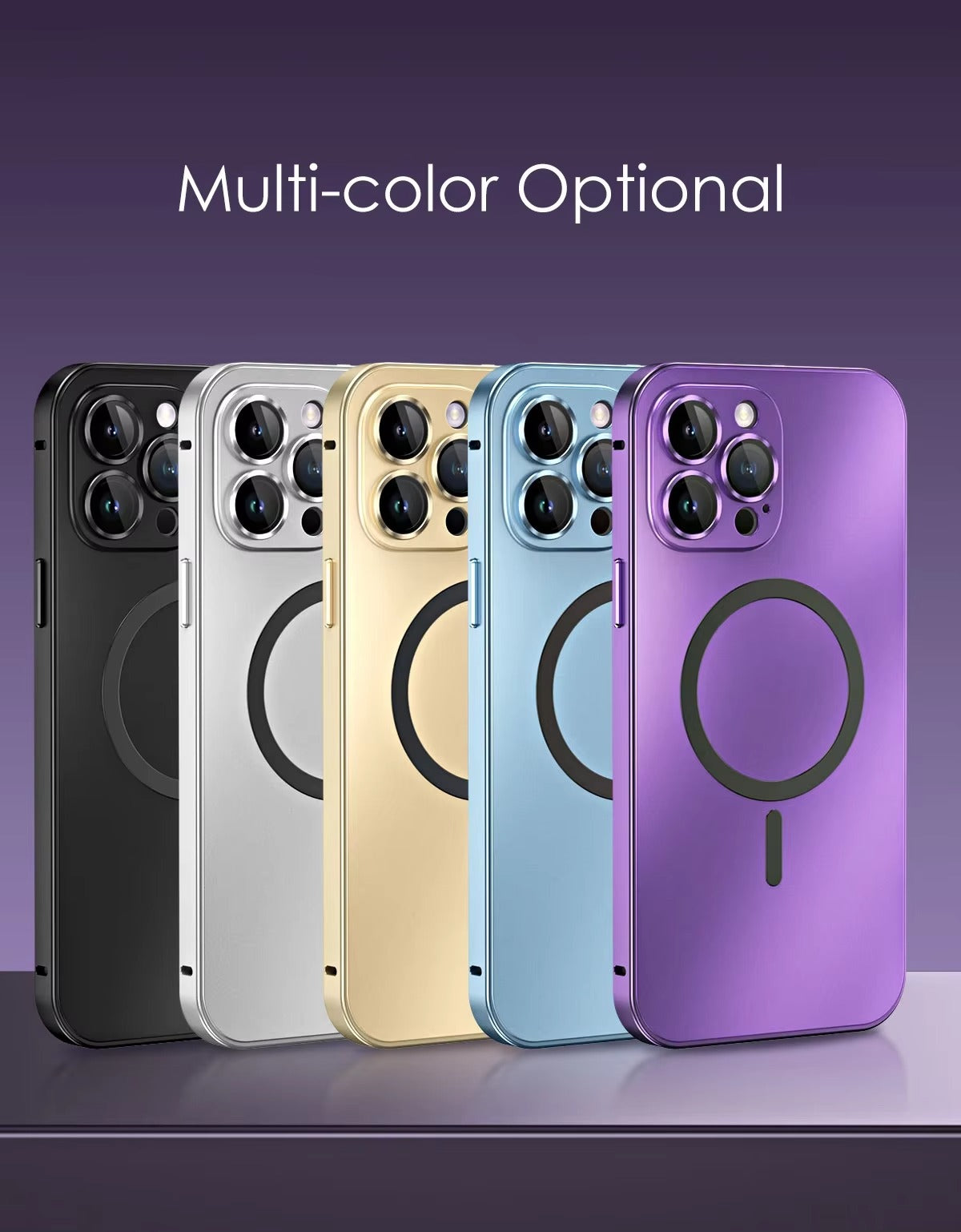 Luxury Apple iPhone Case, MagSafe Compatible, Camera Lens & Screen Protection, Ultra Thin, Shockproof, Magnetic Full All Around Cover – Metal Frame Case with Aluminum PC Back Panel for Sleek Durable Protection