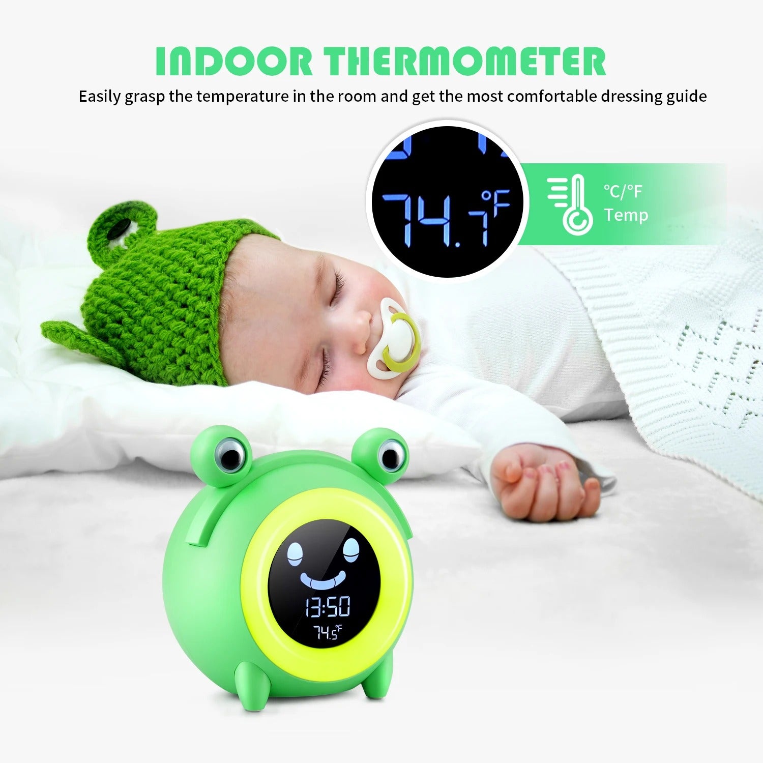 Premium Kids Sleep Training Alarm Clock – Cute Animal Digital Wake Up Night Light with Snooze, Color Changing, Music, Temperature Display