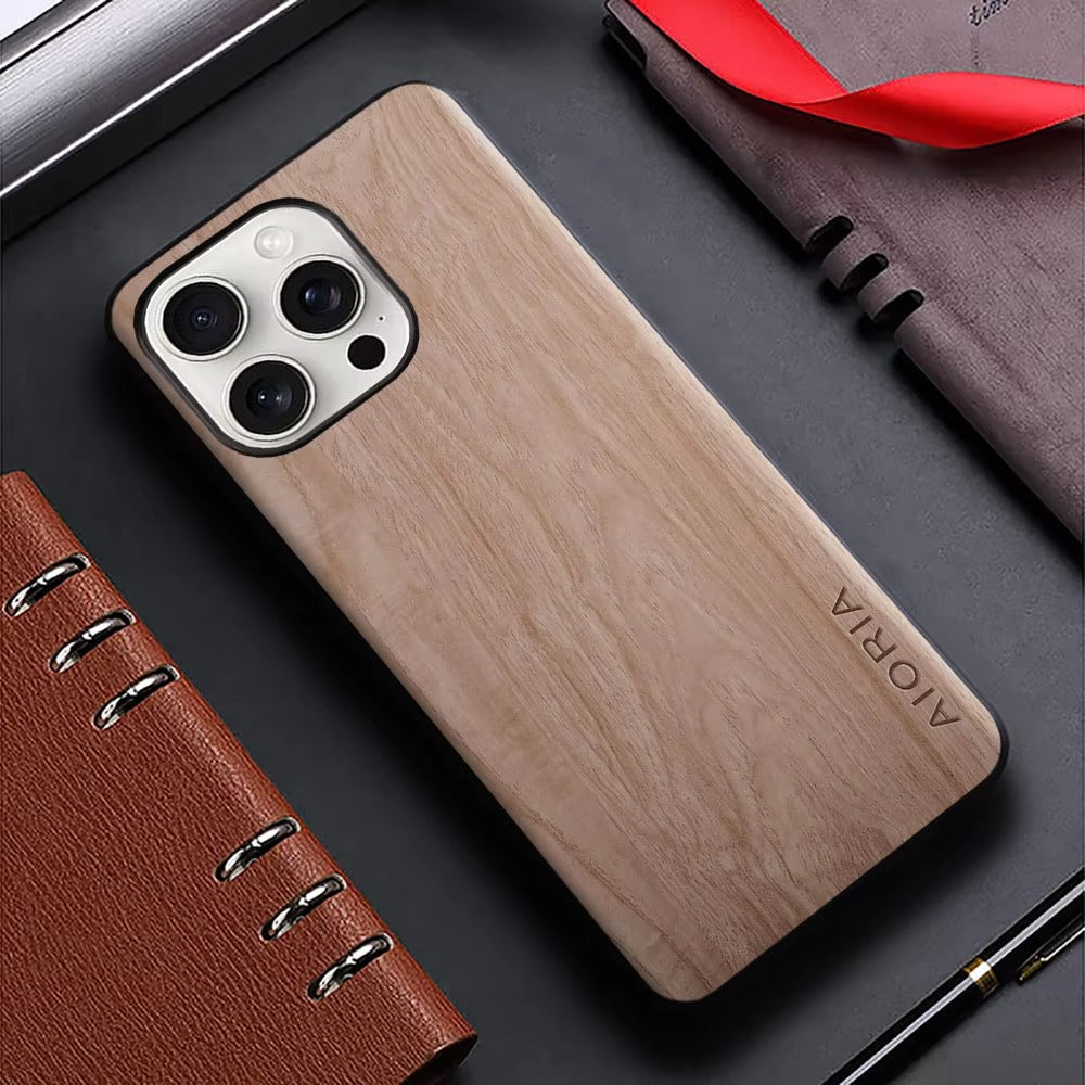Luxury Apple iPhone Case, MagSafe Compatible, Camera Lens and Screen Protection, Ultra Thin, Shockproof, Magnetic, Full All Around Protection, Bamboo Leather Cover