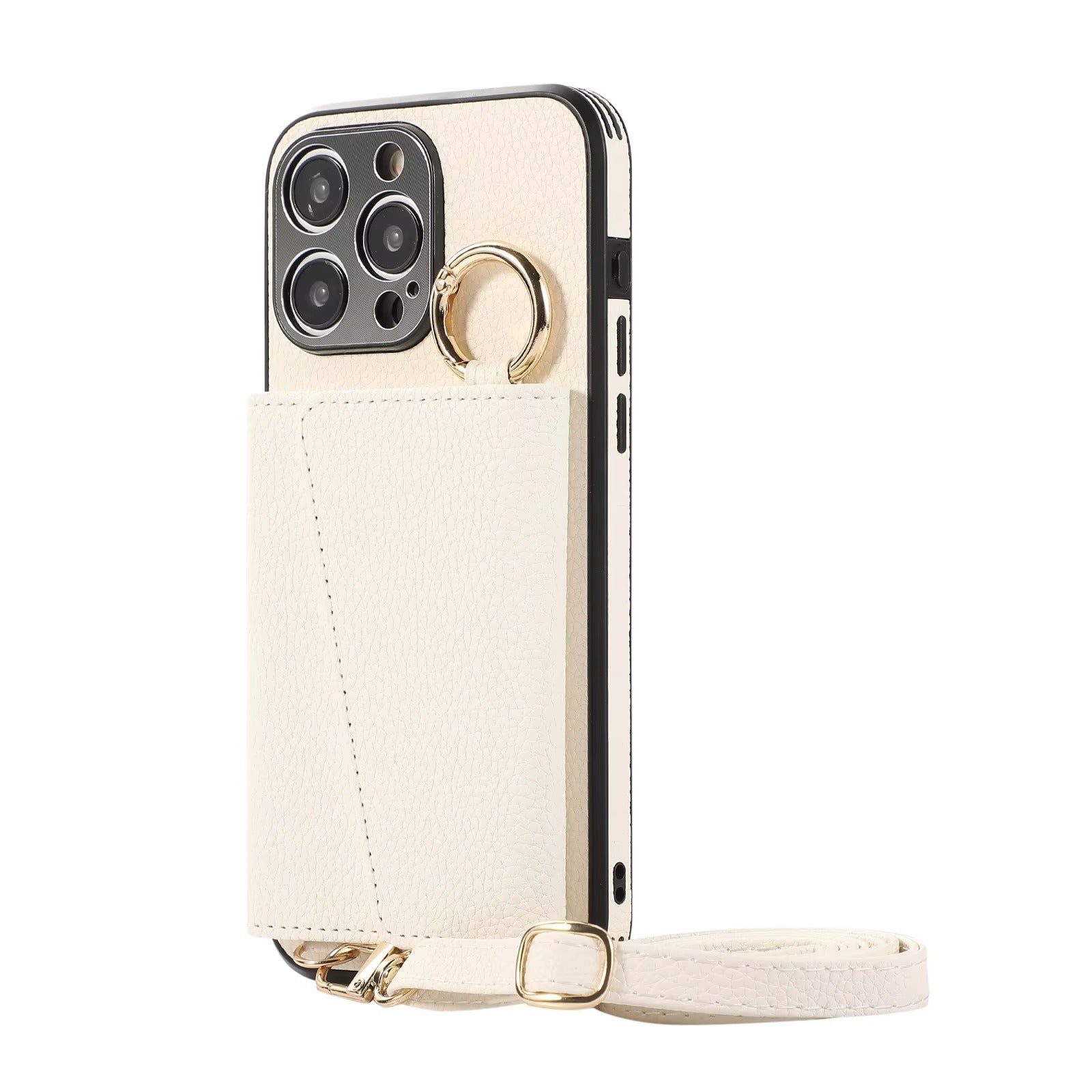 High-End Apple iPhone Case, MagSafe Compatible, Camera Lens & Screen Protection, Ultra Thin, Shockproof, Magnetic Full All Around Cover – Crossbody Leather Wallet Case with Finger Ring Buckle & Card Slots