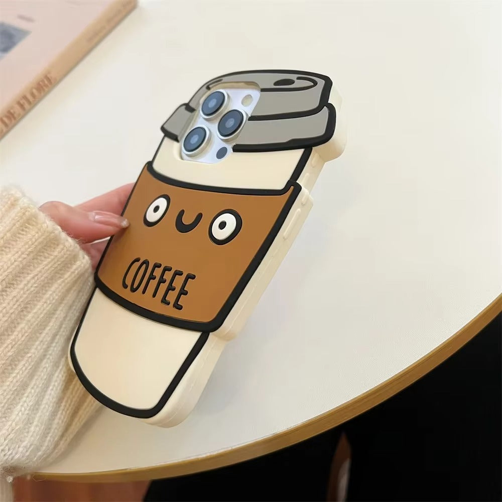 Premium Apple iPhone Case, MagSafe Compatible, Camera Lens and Screen Protection, Ultra Thin, Shockproof, Magnetic, Full All Around Protection, 3D Coffee Cup Soft Cover