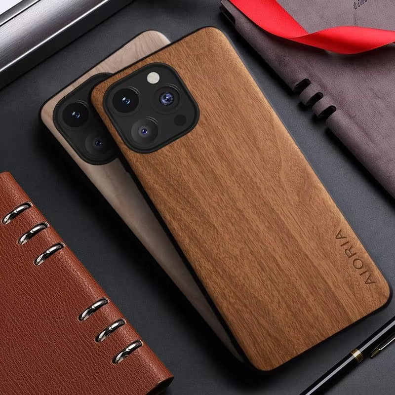 Luxury Apple iPhone Case, MagSafe Compatible, Camera Lens and Screen Protection, Ultra Thin, Shockproof, Magnetic, Full All Around Protection, Bamboo Leather Cover