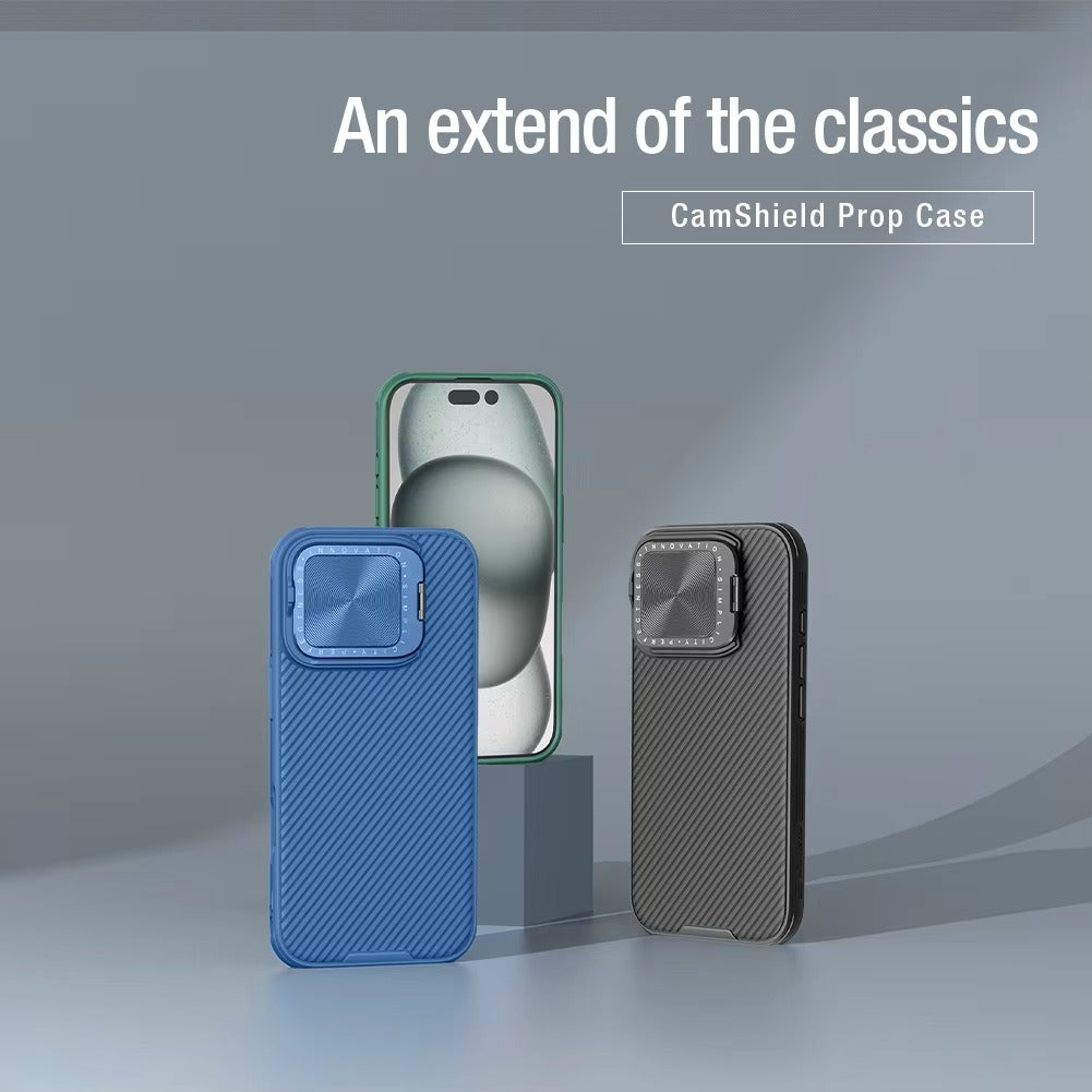 Premium Apple iPhone Case Ultra Thin Shockproof Magnetic Full All Around Protection Cover with Slide Camera Stand Bracket