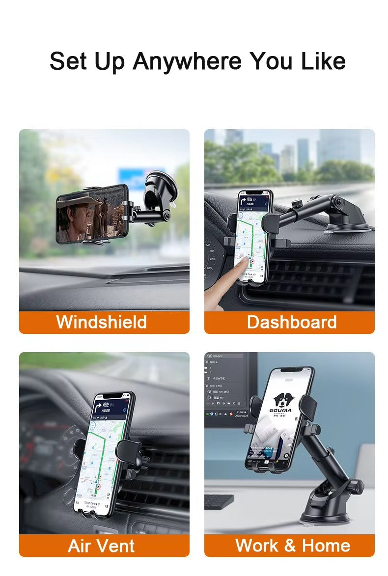 Premium Suction Cup Car Phone Holder for iPhone – Windshield & Dashboard Mount, Mobile Stand for Apple Devices