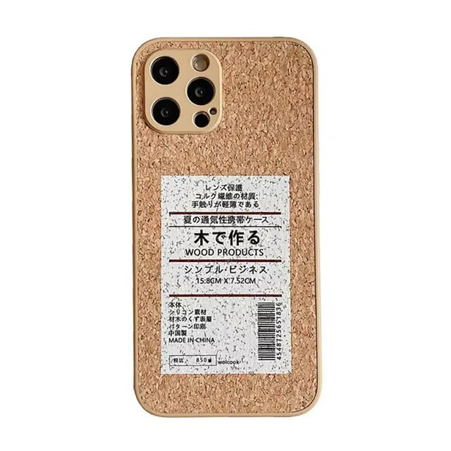 Luxury Apple iPhone Case, MagSafe Compatible, Camera Lens and Screen Protection, Ultra Thin, Shockproof, Magnetic, Full All Around Protection, Cork Wood Soft Cover