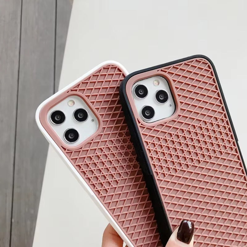 Premium Apple iPhone Case, MagSafe Compatible, Camera Lens & Screen Protection, Ultra Thin, Shockproof, Magnetic Full All Around Cover – Waffle Sport Shoe Sole Texture Silicone Case with Grippy Back Design
