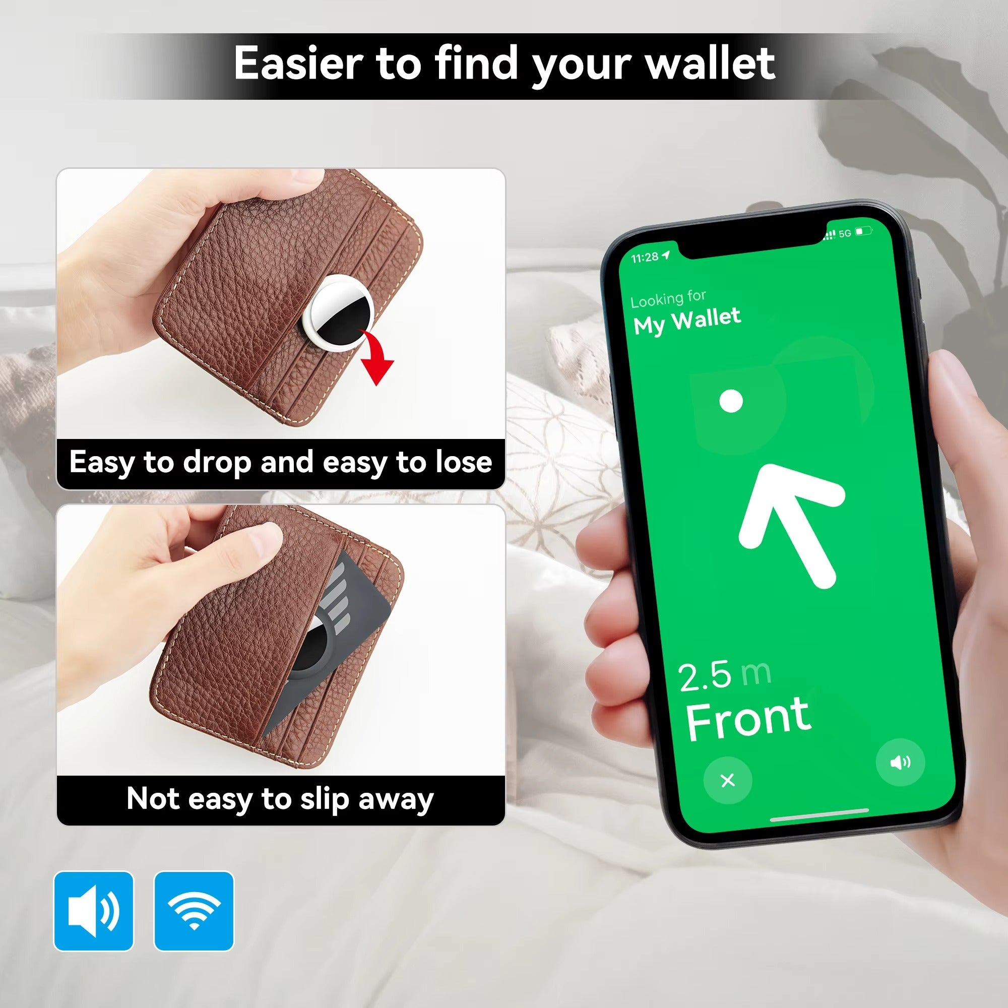 Premium Slim AirTag Wallet Case – Ultra-Thin Credit Card Holder Anti-Lost GPS Tracker Cover, Durable ABS Material, Lightweight Protective Sleeve for Wallets