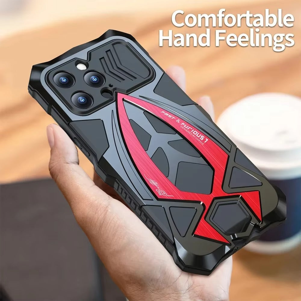 Robust Apple iPhone Case, MagSafe Compatible, Camera Lens & Screen Protection, Ultra Thin, Shockproof, Magnetic Full All Around Cover – 360° Full-Dome Armor Metal Case with Aluminum Bumper & Hybrid Rugged Protection