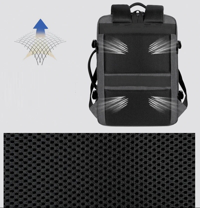 High Quality Waterproof Laptop Backpack for Men, Expandable USB Charging Bag, Business Travel School Rucksack