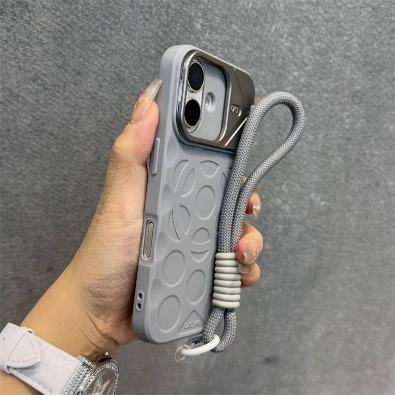Premium Apple iPhone Case, MagSafe Compatible, Camera Lens & Screen Protection, Ultra Thin, Shockproof, Magnetic Full All Around Cover – Foldable Camera Stand Case with Wrist Strap & Magnetic Bracket