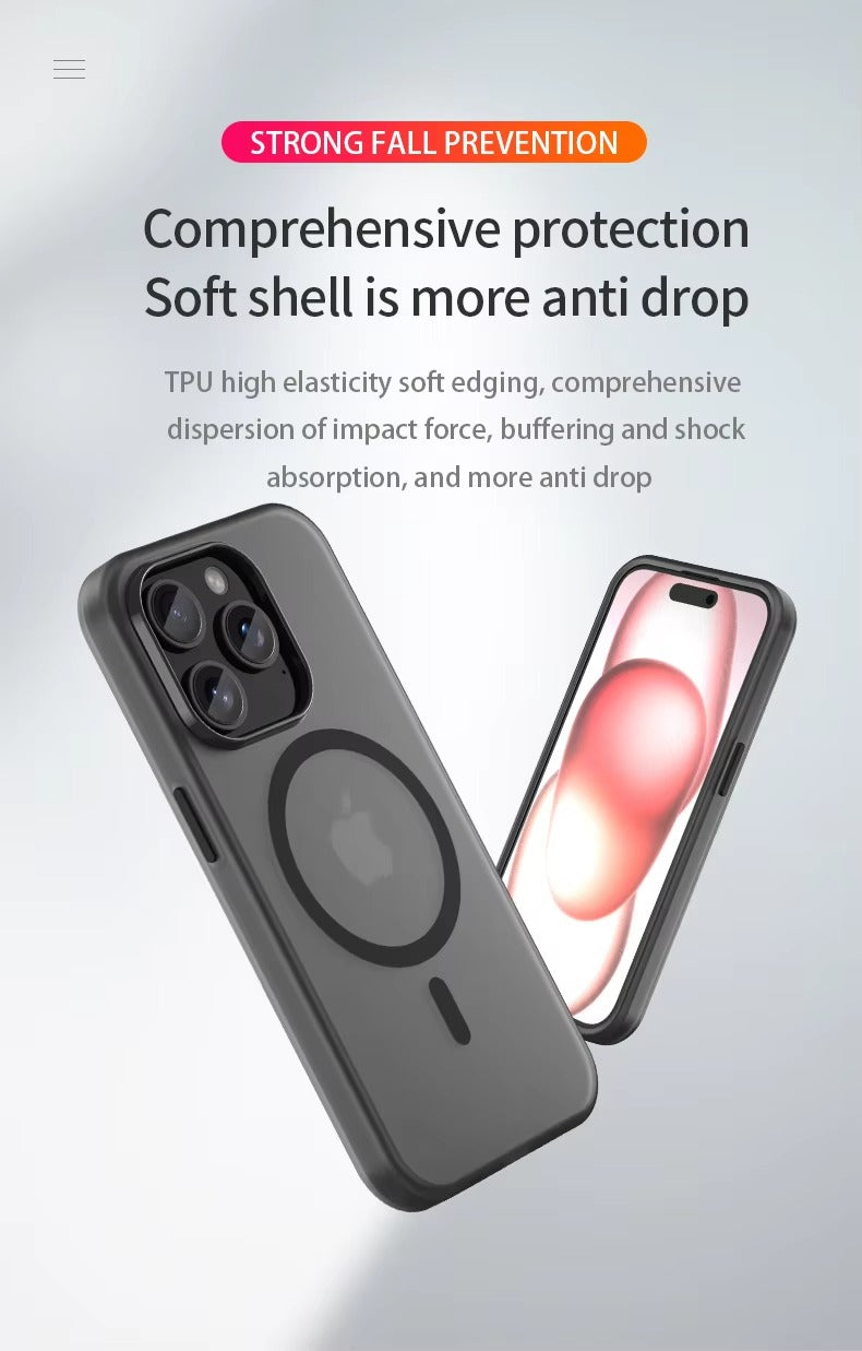 Luxury Apple iPhone Case, MagSafe Compatible, Camera Lens & Screen Protection, Ultra Thin, Shockproof, Magnetic Full All Around Cover – Matte TPU Bumper Case with Wireless Charging Support & Magnetic Snap Fit