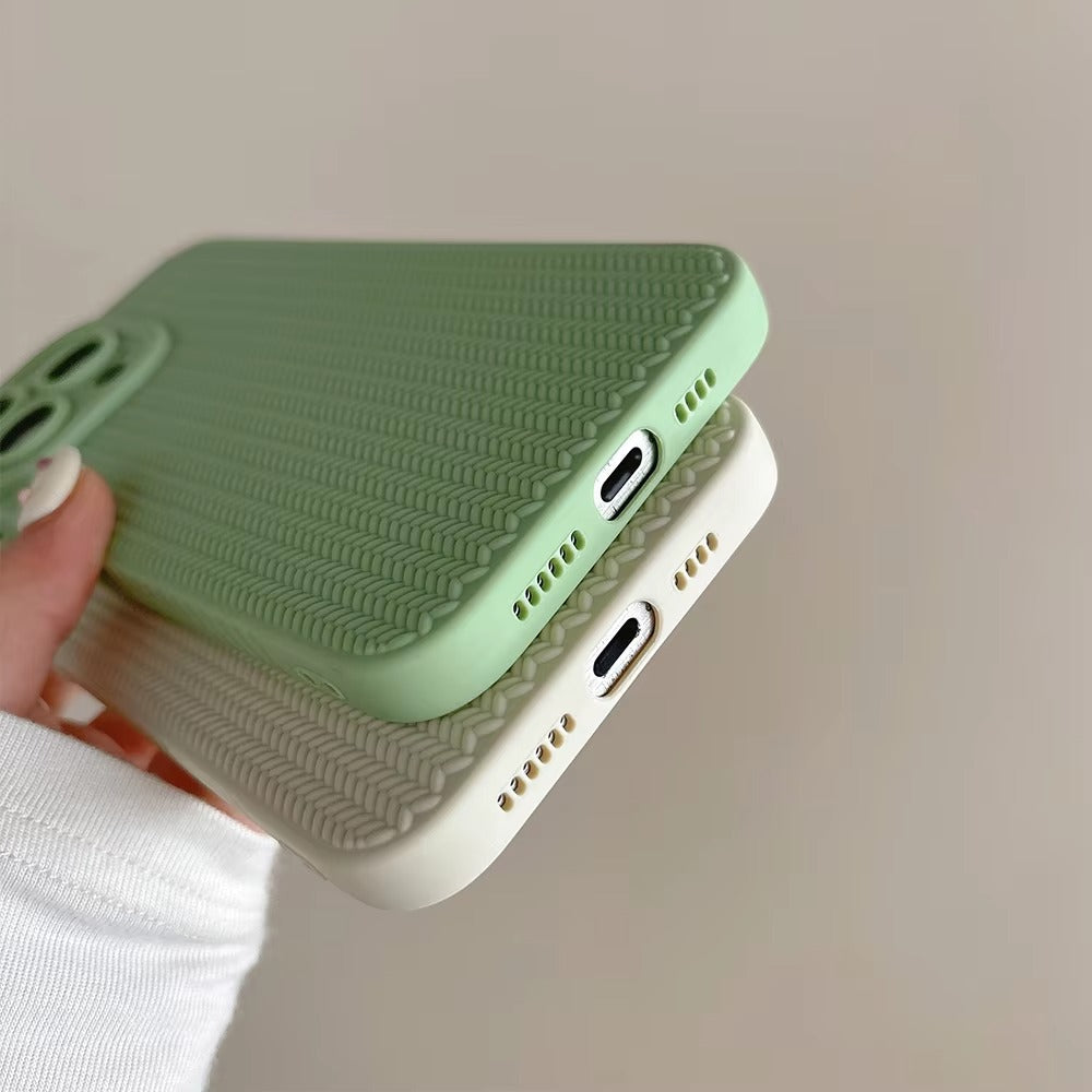 Luxury Apple iPhone Case, MagSafe Compatible, Camera Lens & Screen Protection, Ultra Thin, Shockproof, Magnetic Full All Around Cover – Woven Pattern Soft Silicone Case with Solid Color Stylish Design
