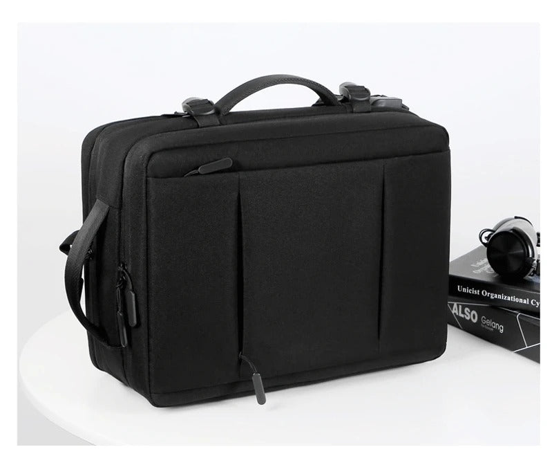 High Quality Waterproof Laptop Backpack for Men, Expandable USB Charging Bag, Business Travel School Rucksack