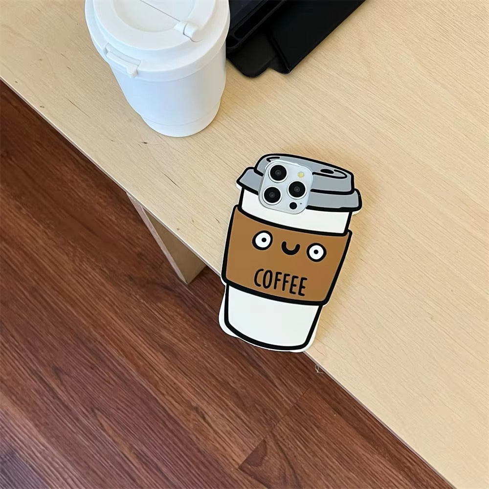 Premium Apple iPhone Case, MagSafe Compatible, Camera Lens and Screen Protection, Ultra Thin, Shockproof, Magnetic, Full All Around Protection, 3D Coffee Cup Soft Cover