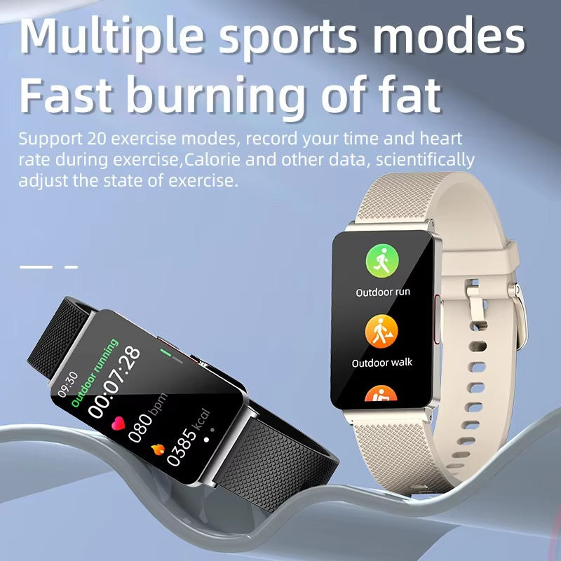 Premium Non-Invasive Blood Glucose Smartwatch – ECG, Heart Rate, Blood Pressure, Oxygen & Temperature Monitor, Waterproof Fitness Tracker with Touchscreen