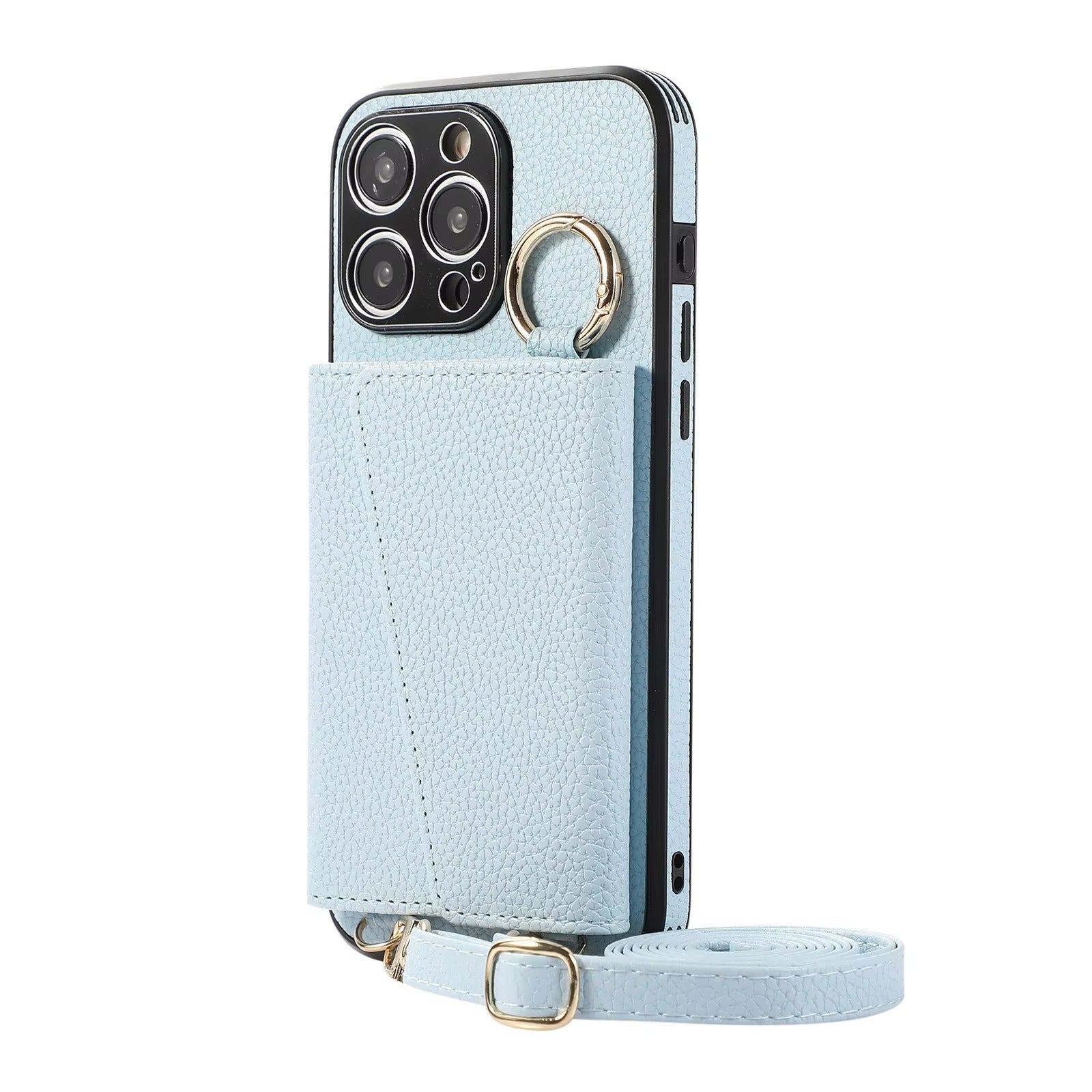 High-End Apple iPhone Case, MagSafe Compatible, Camera Lens & Screen Protection, Ultra Thin, Shockproof, Magnetic Full All Around Cover – Crossbody Leather Wallet Case with Finger Ring Buckle & Card Slots